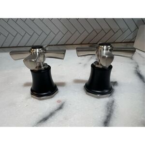 Brizo - Rook Roman Tub Faucet Cross Handle Kit Luxe Nickel/ Matte Black